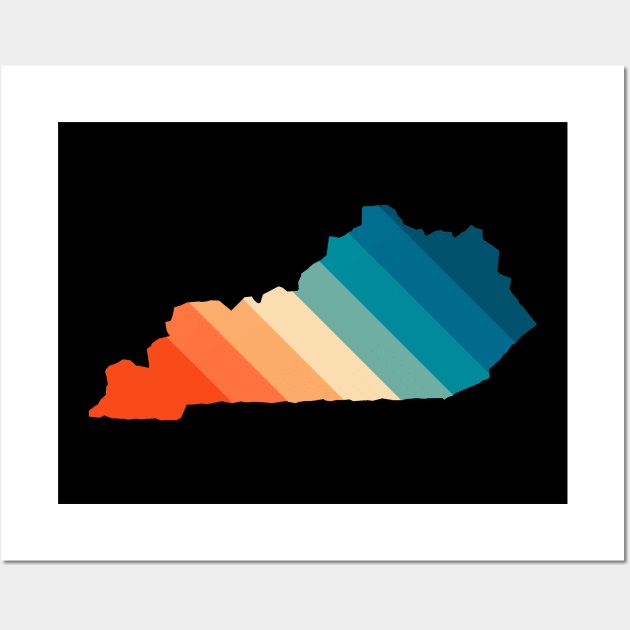 Kentucky State Retro Map Wall Art by n23tees